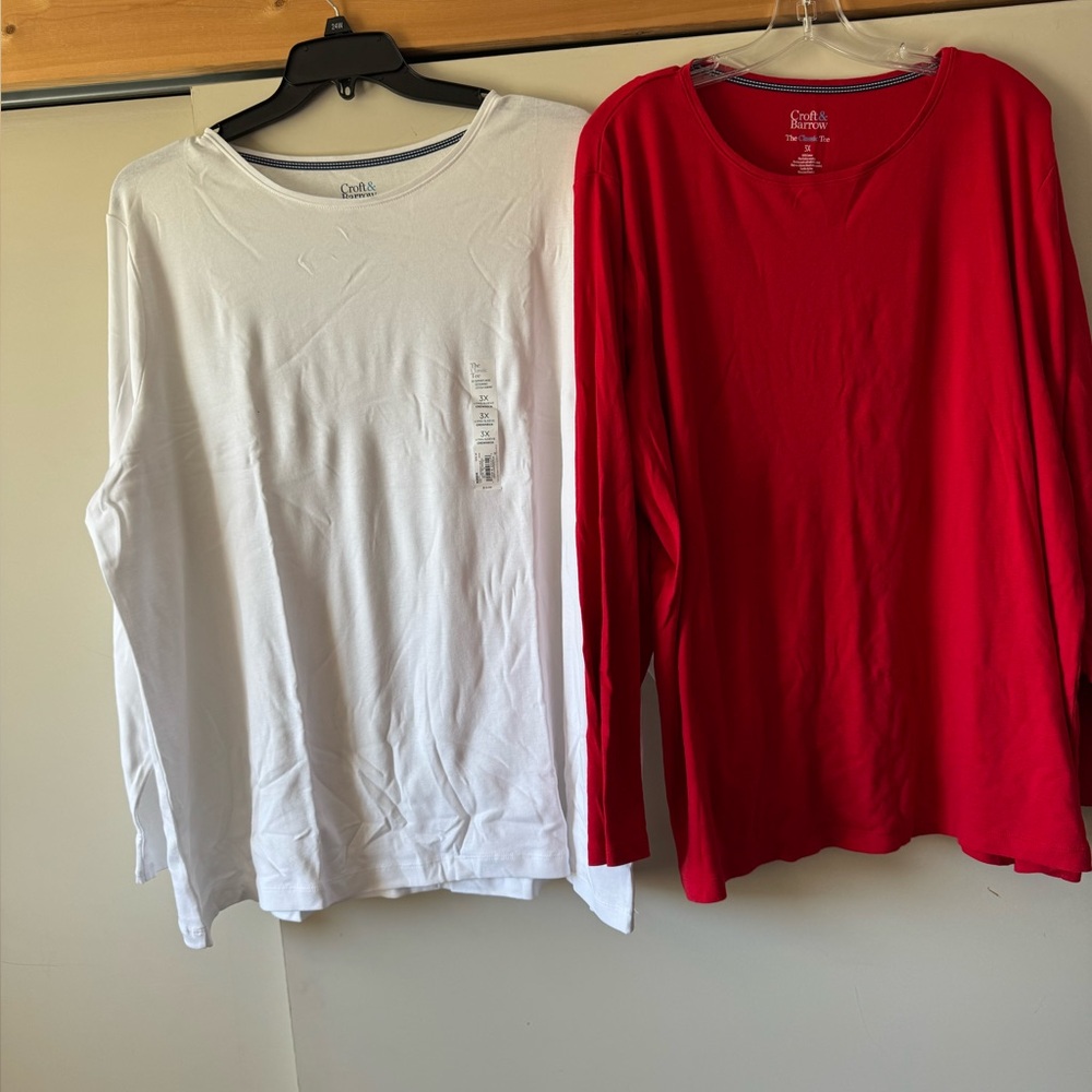 Two Croft and Barrow Long Sleeve Shirts 3x
